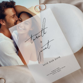 エレガントモダン救名 ベラム紙招待状