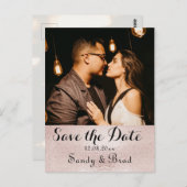 エレガントモダン救金ゴールド写真日結婚の ポストカード (正面/裏面)