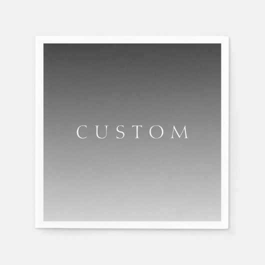 エレガントモダン文字グレーシンプルグラデーシグラデーションョン スタンダードカクテルナプキン (正面)