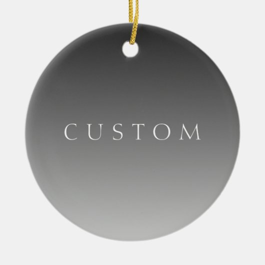 エレガントモダン文字グレーシンプルグラデーシグラデーションョン セラミックオーナメント (正面)