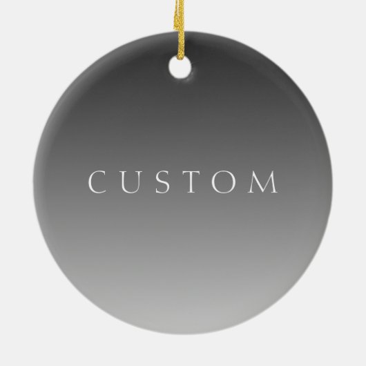 エレガントモダン文字グレーシンプルグラデーシグラデーションョン セラミックオーナメント (裏面)
