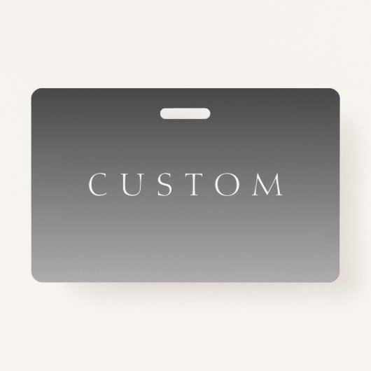 エレガントモダン文字グレーシンプルグラデーシグラデーションョン バッジ (正面)