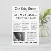 エレガントモダン新聞の赤ちゃん 招待状 (スタンド正面)