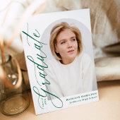 エレガントモダン書の写真卒業 招待状