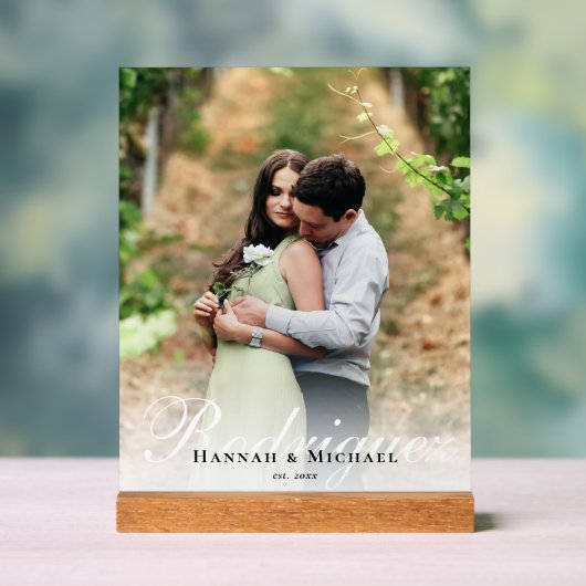 エレガントモダン書名結婚 アクリルサイン (ニュートラル)