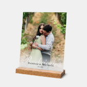 エレガントモダン書名結婚 アクリルサイン (傾斜)