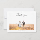 エレガントモダン書結婚の写真 サンキューカード (正面)