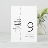 エレガントモダン最小限のスクリプトテーブル番号 招待状 (スタンド正面)