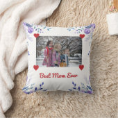 エレガントモダン最高のMom Everハート写真フローラ クッション (ブランケット)