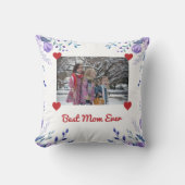 エレガントモダン最高のMom Everハート写真フローラ クッション (正面)