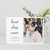 エレガントモダン最高のPhoto Day Evers結婚 サンキューカード (スタンド正面)
