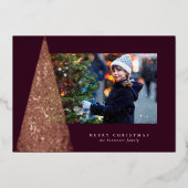 エレガントモダン木の梅1枚の写真 箔シーズンカード (正面)