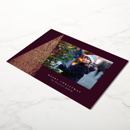 エレガントモダン木の梅1枚の写真 箔シーズンカード (回転した状態)