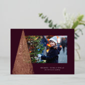 エレガントモダン木の梅1枚の写真 箔シーズンカード (立ち正面)