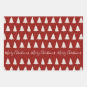 エレガントモダン木の金ゴールド赤 ラッピングペーパーシート (正面3)