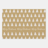 エレガントモダン木の金ゴールド赤 ラッピングペーパーシート (正面2)