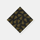 エレガントモダン木の金ゴールド スタンダードカクテルナプキン (角)