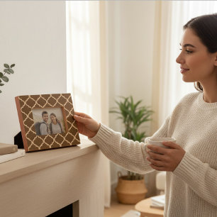 エレガントモダン木幾何学模様 レーザー彫刻フレーム