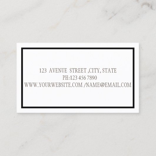 エレガントモダン枠、メイク、ラッフェイクシュ 名刺 (裏面)