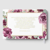 エレガントモダン梅金ゴールド結婚フローラ ゲストブック (裏面)