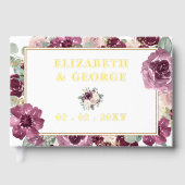 エレガントモダン梅金ゴールド結婚フローラ ゲストブック (正面)