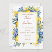 エレガントモダン植物フローラ結婚ズ 招待状 (正面)