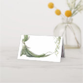 エレガントモダン植物樹結婚林 プレイスカード (裏面)