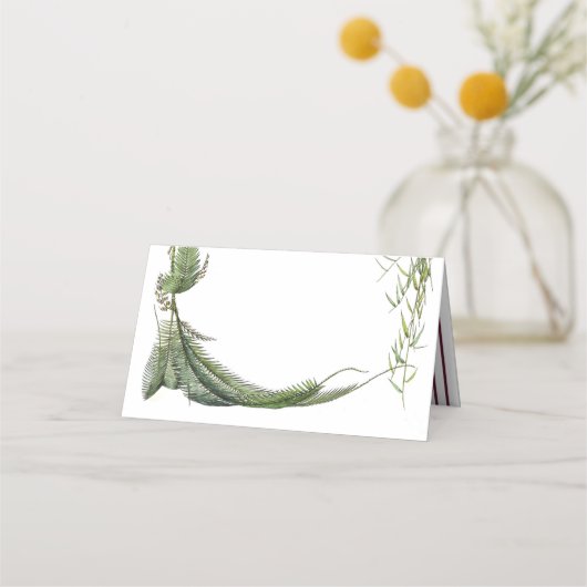 エレガントモダン植物樹結婚林 プレイスカード (裏面)