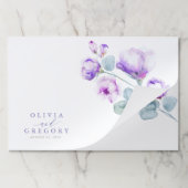 エレガントモダン植物紫フローラ結婚ズ ペーパーパッド (折り畳み)