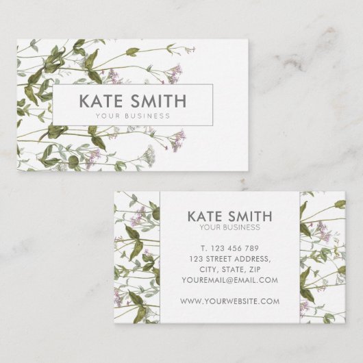 エレガントモダン植物野花フローラ 名刺 (正面/裏面)