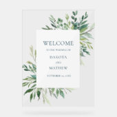 エレガントモダン歓迎結婚の アクリルサイン (正面)