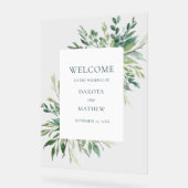 エレガントモダン歓迎結婚の アクリルサイン (傾斜)