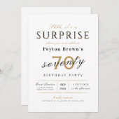 エレガントモダン歳70歳の誕生日 招待状 (正面/裏面)