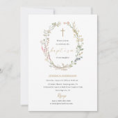 エレガントモダン水彩洗礼 招待状 (正面)