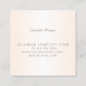 エレガントモダン水色の花 スクエア名刺 (裏面)