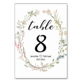 エレガントモダン水色の野結婚花 テーブルナンバー (裏面)