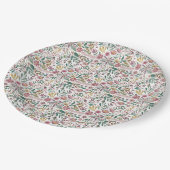 エレガントモダン水色の野花 ペーパープレート (アングル)