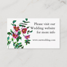 エレガントモダン水色ダークピンク野花 エンクロージャーカード