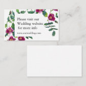 エレガントモダン水色ダークピンク野花 エンクロージャーカード (正面/裏面)