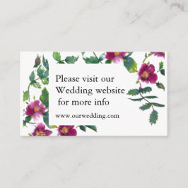 エレガントモダン水色ダークピンク野花 エンクロージャーカード