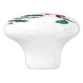 エレガントモダン水色ダークピンク野花 セラミックノブ (側面)