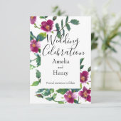 エレガントモダン水色ダークピンク野花 セーブザデート (スタンド正面)