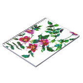 エレガントモダン水色ダークピンク野花 ノートブック (左側)