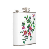 エレガントモダン水色ダークピンク野花 フラスク (右)