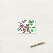 エレガントモダン水色ダークピンク野花 ポストイット (デスク上)