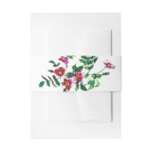 エレガントモダン水色ダークピンク野花 招待状ベリーバンド (正面例)