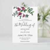 エレガントモダン水色ダークピンク野花 招待状 (スタンド正面)