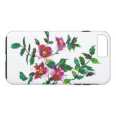 エレガントモダン水色ダークピンク野花 Case-Mate iPhoneケース (裏面(横))