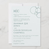 エレガントモダン泡幾何学的グレーと濃いティール(緑がかった色) 招待状 (正面)