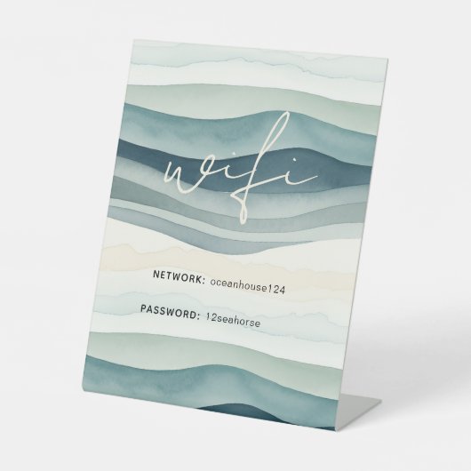 エレガントモダン海ビーチネットワークWiFiパスワード 台座サイン (正面)